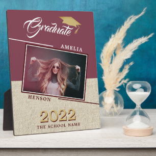 Plaque Photo Rustique Moderne Bourgogne Diplômé photo