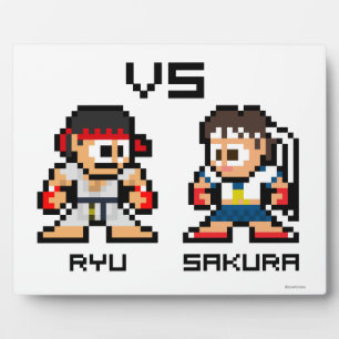 Plaque Photo Ryu VS Sakura 8 bits