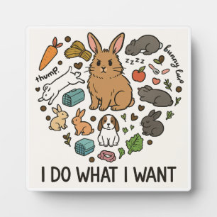 Plaque Photo Sac fourre-tout "Je fais ce que je veux" Lapin –La