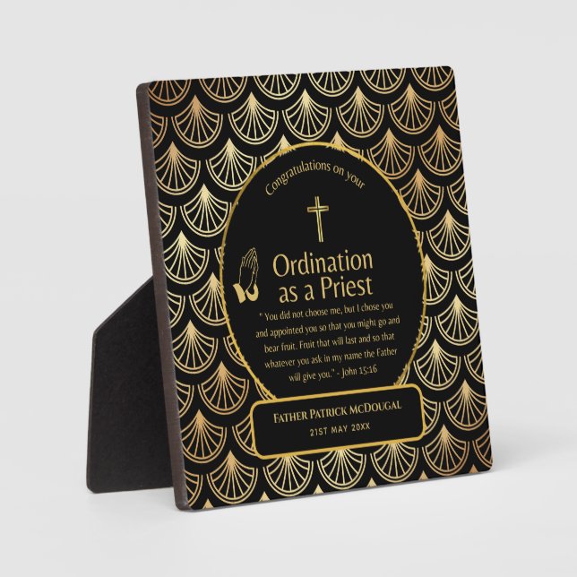Plaque Photo Sacré Prêtre Cadeau Pasteur diacre Ordination pers (Recto)