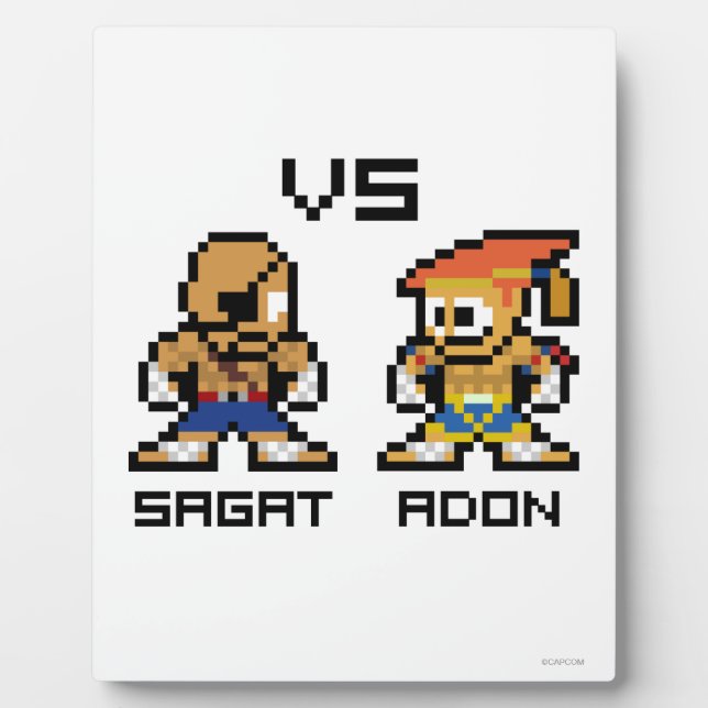 Plaque Photo Sagat VS Adon 8 bits (Devant)