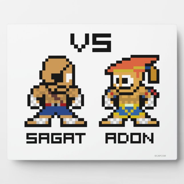 Plaque Photo Sagat VS Adon 8 bits (Devant)