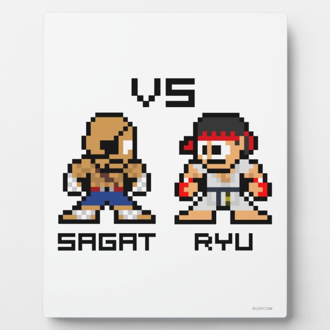 Plaque Photo Sagat VS Ryu 8 bits (Devant)