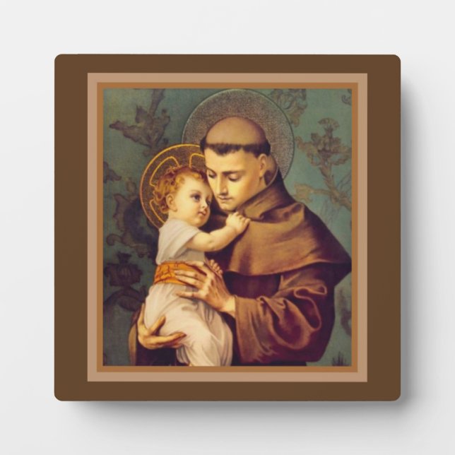 Plaque Photo Saint Antoine de Padoue avec Bébé Jésus (Devant)