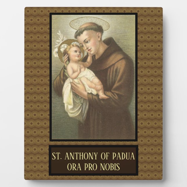 Plaque Photo Saint Antoine de Padoue avec Bébé Jésus (Devant)