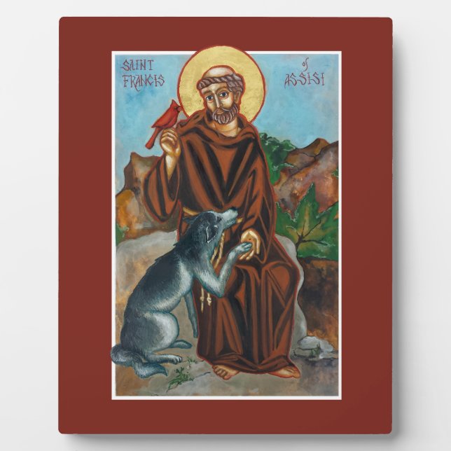 Plaque Photo Saint François d'Assise Patron Saint des Animaux I (Devant)