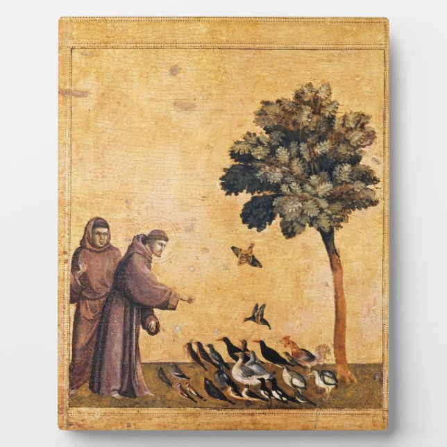 Plaque Photo Saint François D'Assise Prêchant Aux Oiseaux (Devant)