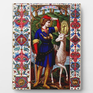 Plaque Photo Saint Hubert de Liège avec le cerf 