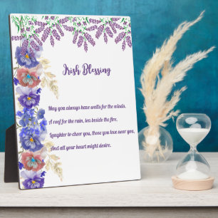 Plaque Photo Saint Patrick's Day Irish Blessing Floral Collage