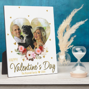 Plaque Photo Saint Valentin Coeur or Parties scintillant de pho
