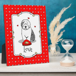 Plaque Photo Saint-Valentin Vieux anglais Chien de mer gris 1 m