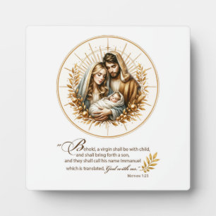 Plaque Photo Sainte Famille Noël Emmanuel Dieu Avec Nous