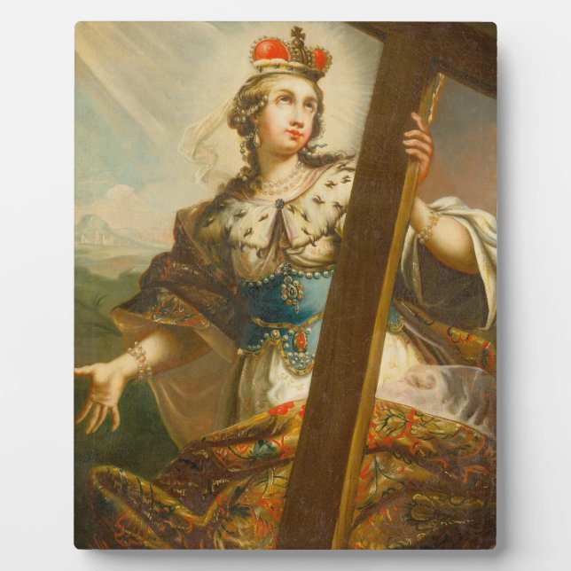 Plaque Photo Sainte Hélène avec la Vraie Croix Art sacré (Devant)