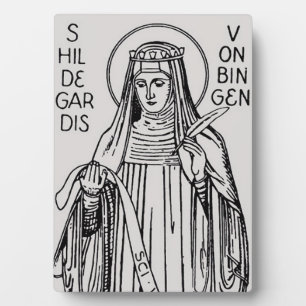 Plaque Photo Sainte Hildegarde de Bingen Mystique Médiévale