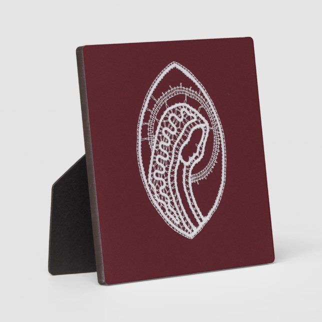 Plaque Photo Sainte Vierge Marie, dentelle  (Recto)