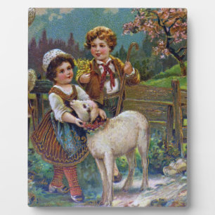 Plaque Photo Salutations de Pâques 1908
