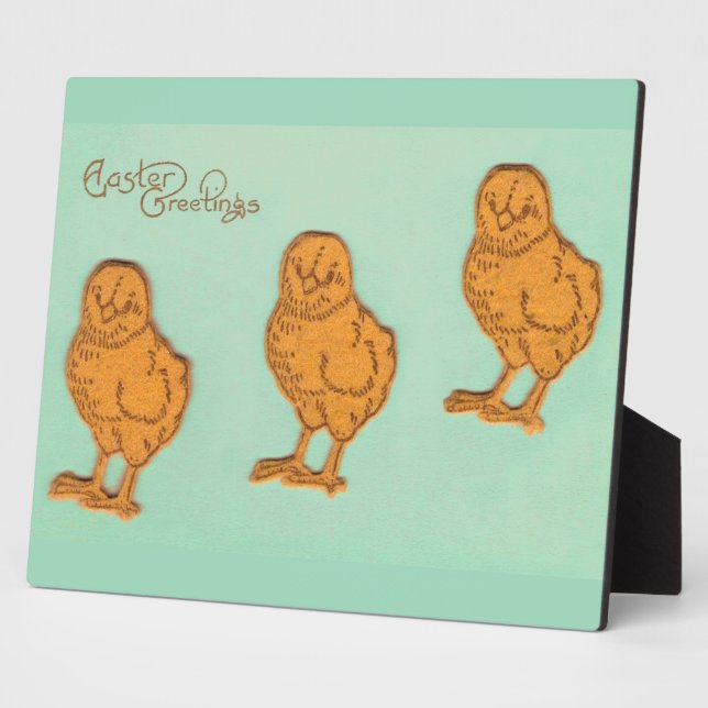 Plaque Photo Salutations de Pâques Chicks Vert (Côté)