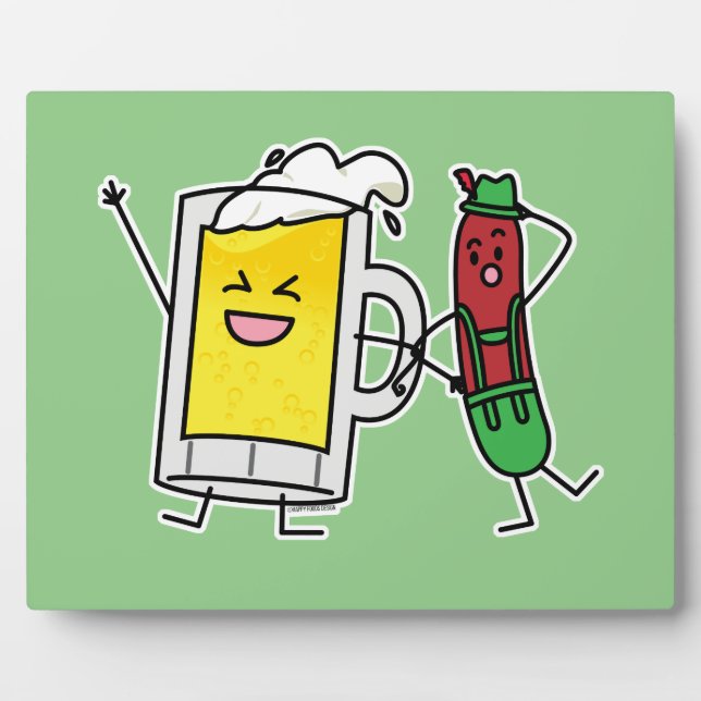 Plaque Photo Saucisse de bière Octoberfest Oktoberfest lederhos (Devant)