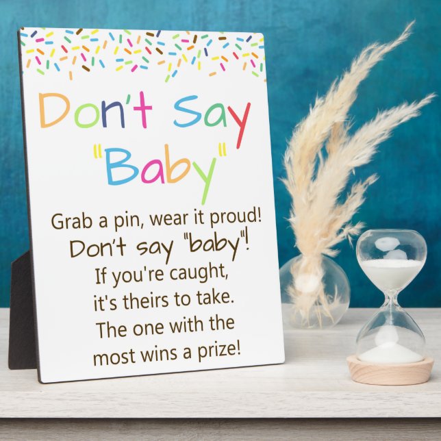 Plaque Photo Saupoudrer Ne pas dire jeu de bébé (Côté)