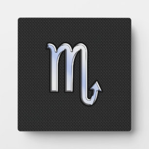 Plaque Photo Scorpio Zodiac chrome comme Signe peau de serpent 