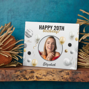 Plaque Photo Script moderne Joyeux anniversaire personnalisé ca