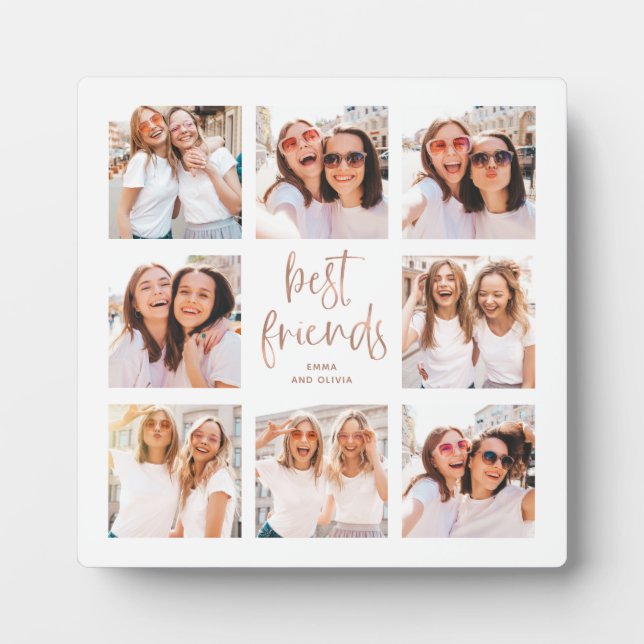 Plaque Photo Script Rose or tendance Faux | Meilleures photos d (Devant)