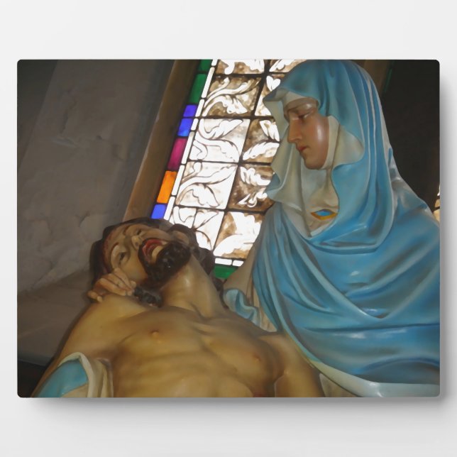 Plaque Photo Sculpture De La Pieta (Devant)