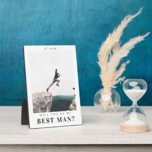 Plaque Photo Serez-vous mon meilleur homme minimaliste photo mo