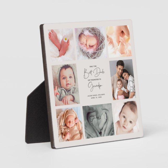 Plaque Photo Seuls les meilleurs papas sont promus à grand-père (Recto)