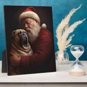 Plaque Photo Shar Pei avec Noël Festif du Père Noël