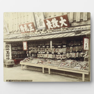 Plaque Photo Shop à Kyoto, c.1890 (hand-coloured photo)
