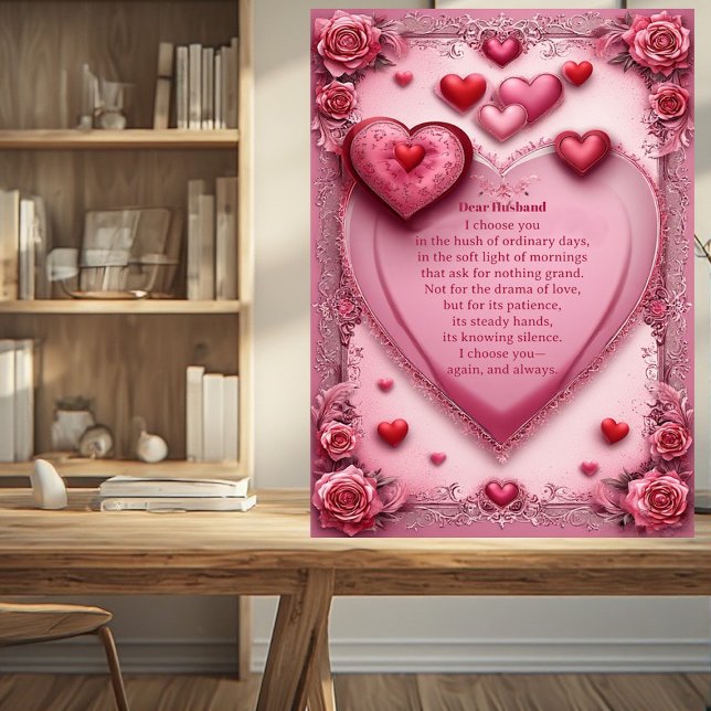 Plaque Photo Short Romantic Quote Couples Rose Hearts Vintage (Short Romantic Quote Couples Rose Hearts Vintage Plaque)