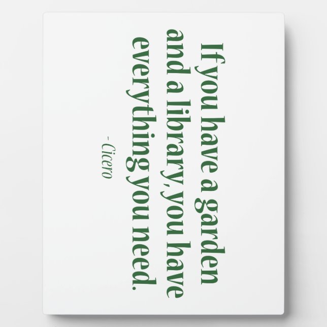 Plaque Photo Si Vous Avez Un Jardin Et Une Bibliothèque (Devant)