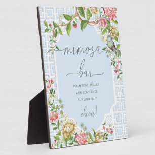 Plaque Photo SIGNE Bleu Chinoiserie Baby shower Mimosa Bar