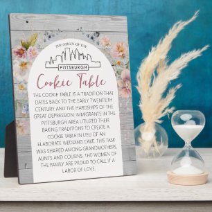 PLAQUE PHOTO SIGNE DU MARIAGE DE LA TABLE DES COOKIES PITTSBURG