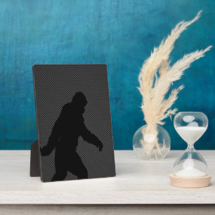Plaque Photo Silhouette Noire Bigfoot Style Fibre de Carbone