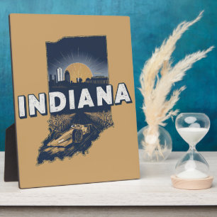 Plaque Photo Silhouette Scénique Rétro de l'Indiana