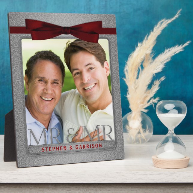 Plaque Photo Silver Mr & Mr Gay Mariage Photo Frame (Côté)