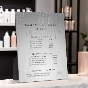 Plaque Photo Silver Rain Affichage Tarifs & Services