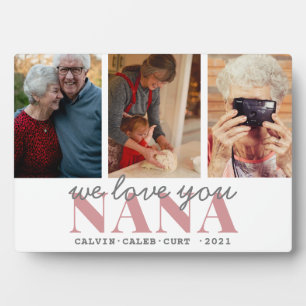 Plaque Photo Simple 3 Photo Calligraphie nous vous aimons NANA 