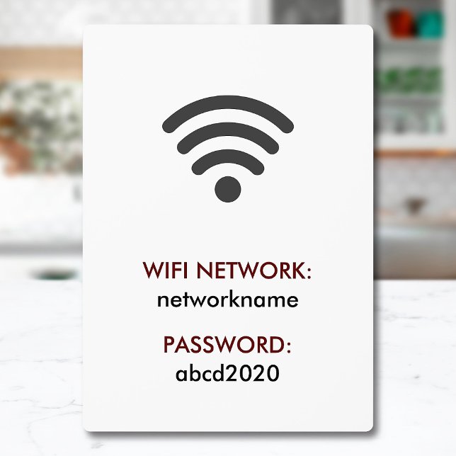 Plaque Photo Simple Élégant Réseau Wifi Mot de passe Connexion (Créateur téléchargé)