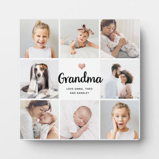 Plaque Photo Simple et chic | Collage de photos du coeur pour g (Devant)