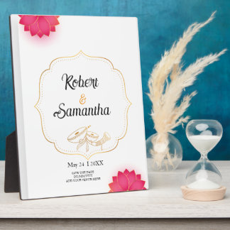 Plaque Photo Simple Lotus Minimalist wedding