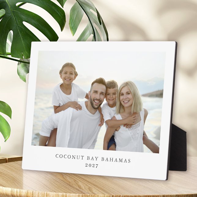 Plaque Photo Simple moderne Vacances en famille (Personalize with your favorite vacation photo.)
