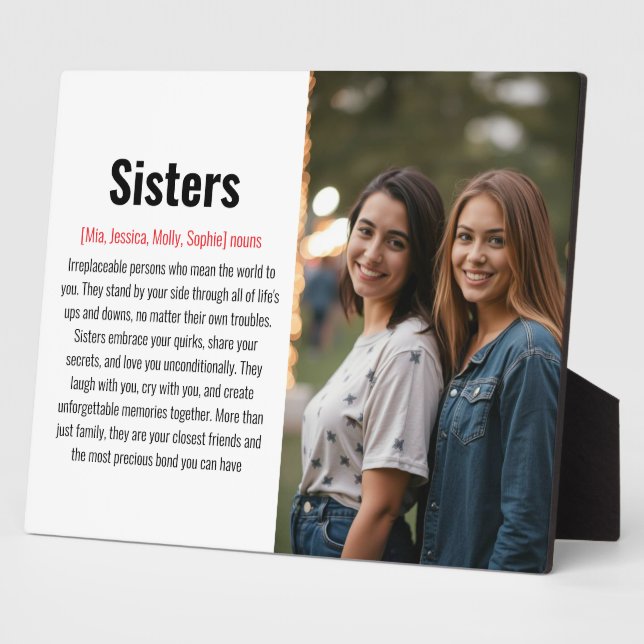 Plaque Photo Sister Memorial Définition Custom Acrylique Keepsa (Côté)