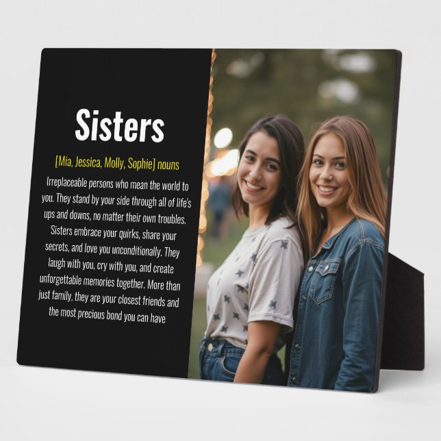 Plaque Photo Sister Memorial Définition Custom Acrylique Keepsa (Côté)