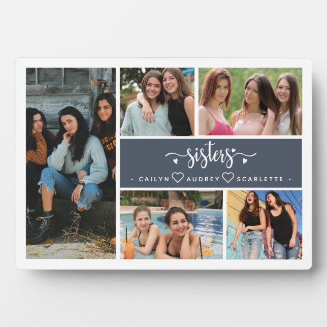 Plaque Photo Sisters Photo Collage Meilleure famille (Devant)