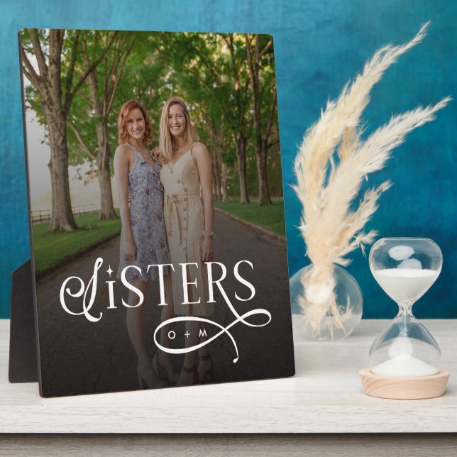 Plaque Photo Sisters Photo Personalized Monogram (Côté)