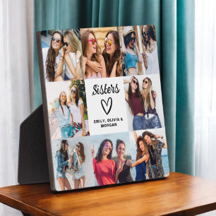 Plaque Photo Sisters Script Cadeau Pour Les Amis Photo Collage