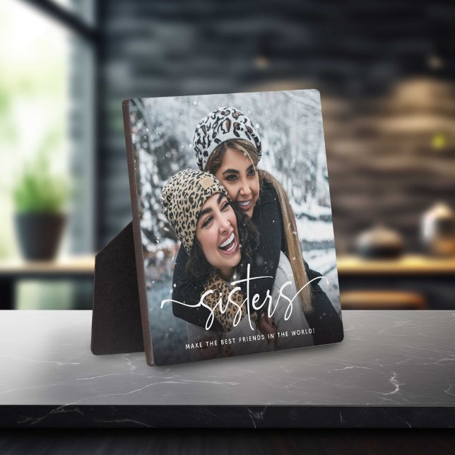 Plaque Photo Sisters Script Photo Keepsaké cadeau (Créateur téléchargé)
